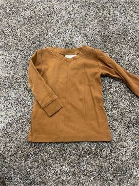 Kids Long-Sleeve Crew Neck Top - Warm Mustard